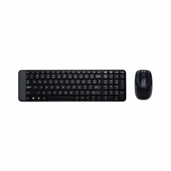 Klaviatūra un Bezvadu Pele Logitech MK220 Melns Spāņu Qwerty