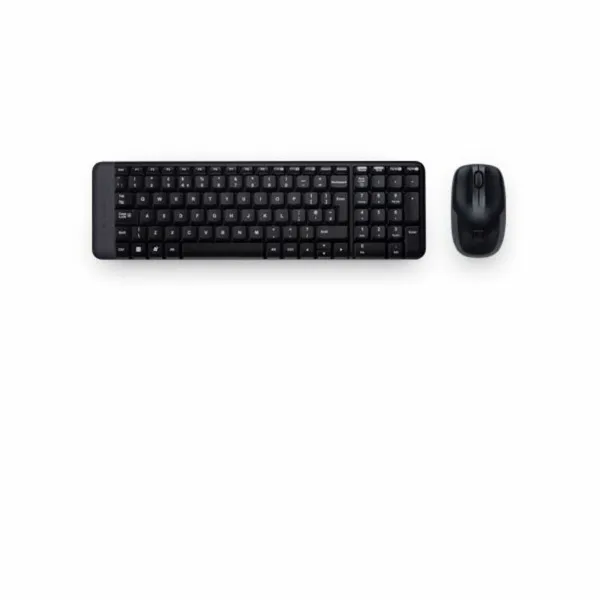 Klaviatūra un Bezvadu Pele Logitech MK220 Melns Spāņu Qwerty