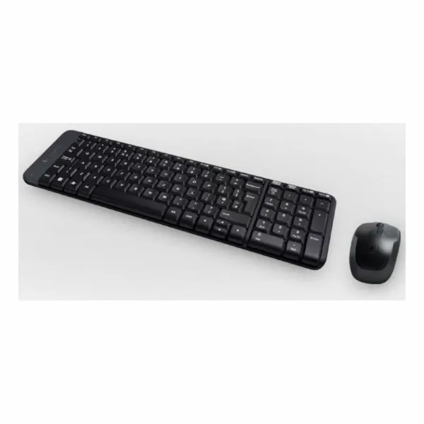Klaviatūra un Bezvadu Pele Logitech MK220 Melns Spāņu Qwerty