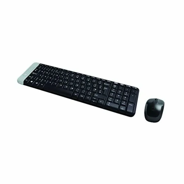 Klaviatūra un Bezvadu Pele Logitech MK220 Melns Spāņu Qwerty