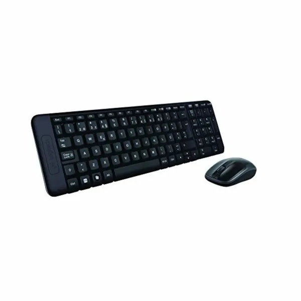 Klaviatūra un Bezvadu Pele Logitech MK220 Melns Spāņu Qwerty