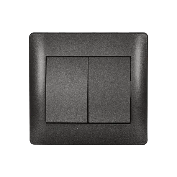 RHYME dviejų mygtukų vienpusis jungiklis grafito metalo spalvos