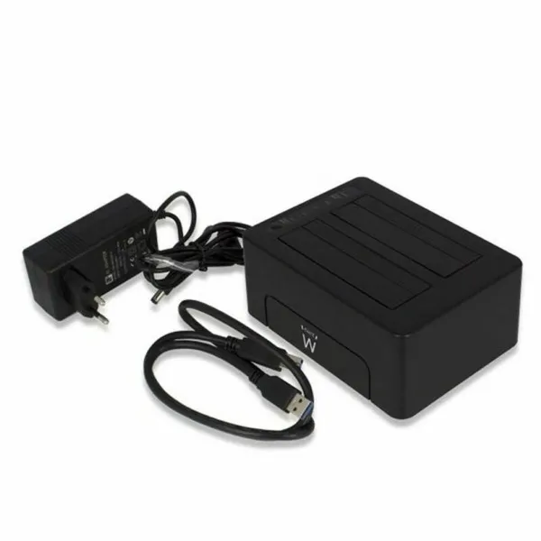 Dviguba doko stotelė Ewent AAACET0186 Dual 2.5"-3.5" USB 3.1 ABS Juoda