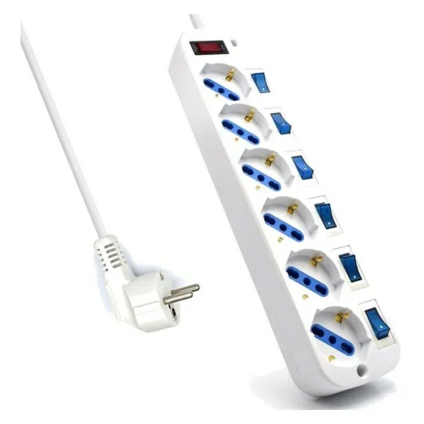 Elektros prailgintuvas su jungikliu, 6 lizdai Ewent EW3932-3M 3500W Balta
