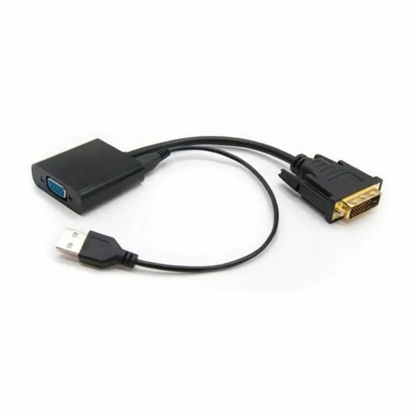 DVI uz VGA Adapteris NANOCABLE 10.16.2008-BK Melns