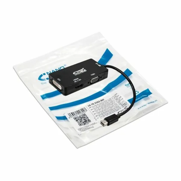 Mini DisplayPort – VGA/DVI/HDMI adapteris 3 en 1 NANOCABLE 10.16.3302-BK Juoda