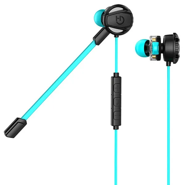 Žaidimų ausinės su mikrofonu Hiditec GHE010002 (3.5 mm) Juoda Mėlyna
