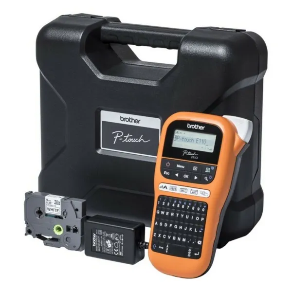 Pārnēsājams elektroniskais birku izgatavotājs Brother PTE110VP LCD Oranžs Melns/Oranžs