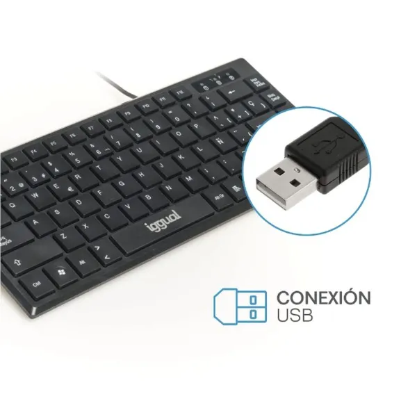 Klaviatuur iggual Slim TKL-USB Must