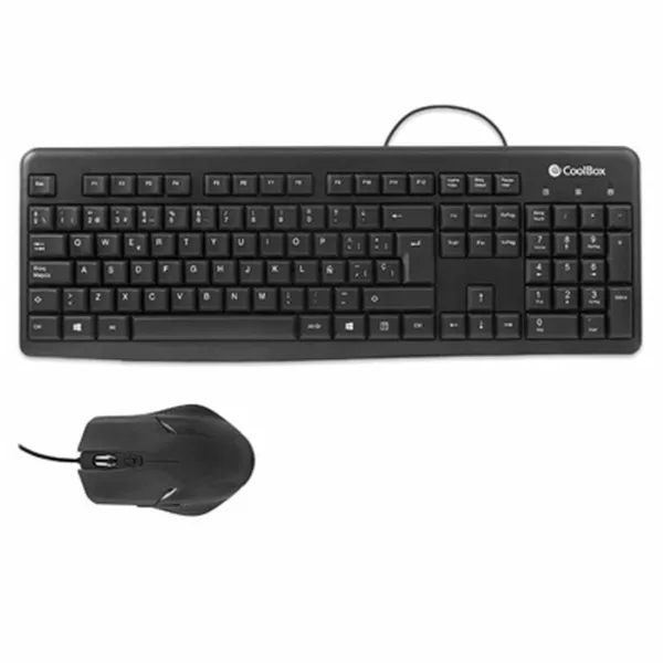 Клавиатура и мышь CoolBox COO-KTR-01U Чёрный Испанская Qwerty QWERTY