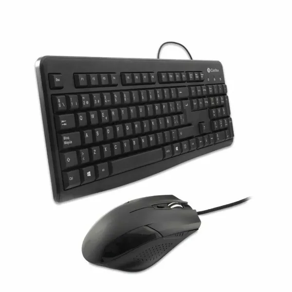 Клавиатура и мышь CoolBox COO-KTR-01U Чёрный Испанская Qwerty QWERTY