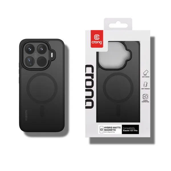 Crong Hybrid Matte Magnetic - Xiaomi 15T Pro MagSafe Case (Black)