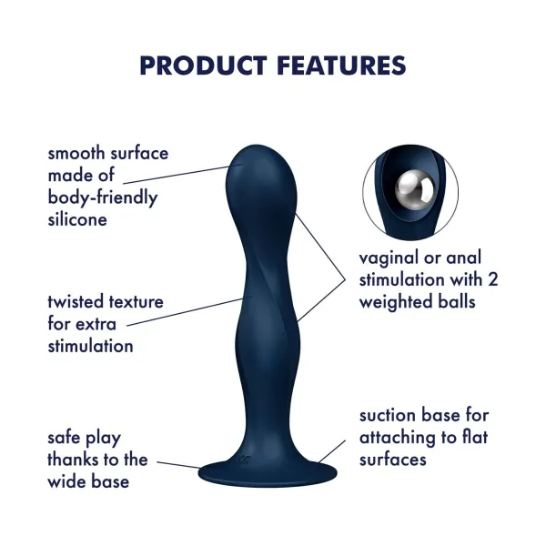 Dildo Satisfyer Tummansininen