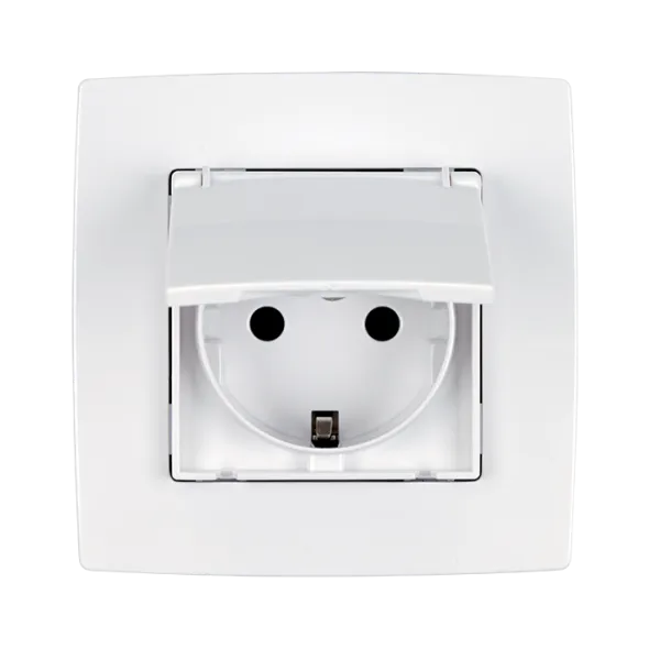 CITY GERMAN TYPE SOCKET WHITE WATERPROOF METALLIC WITH SCREW