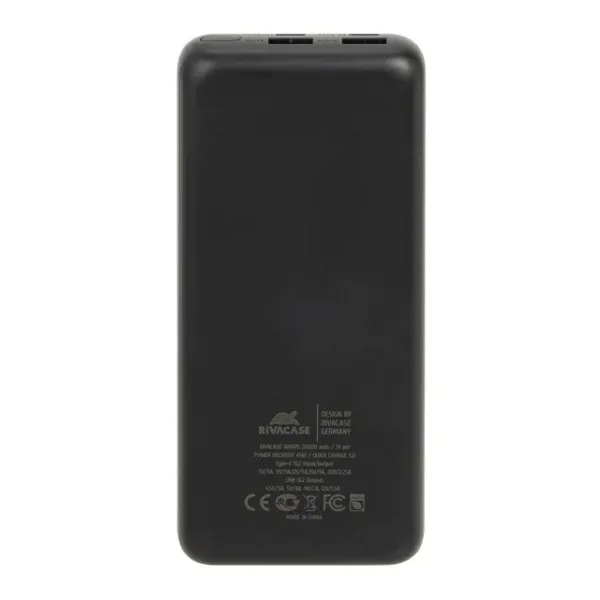 Powerbank Rivacase VA1075 Melns 20000 mAh
