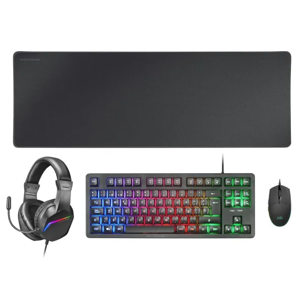 Klaviatūra un Pele Mars Gaming MCPRGB3ES Melns
