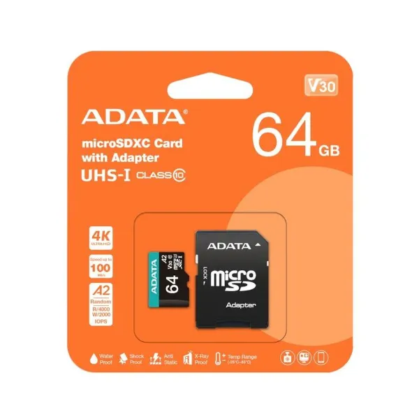 Mikro SD Kaart Adata AUSDX64GUI3V30SA2 64 GB