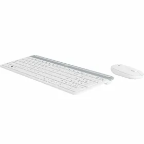 Klaviatuur ja Hiir Logitech 920-009199 Valge Hispaaniakeelne Qwerty