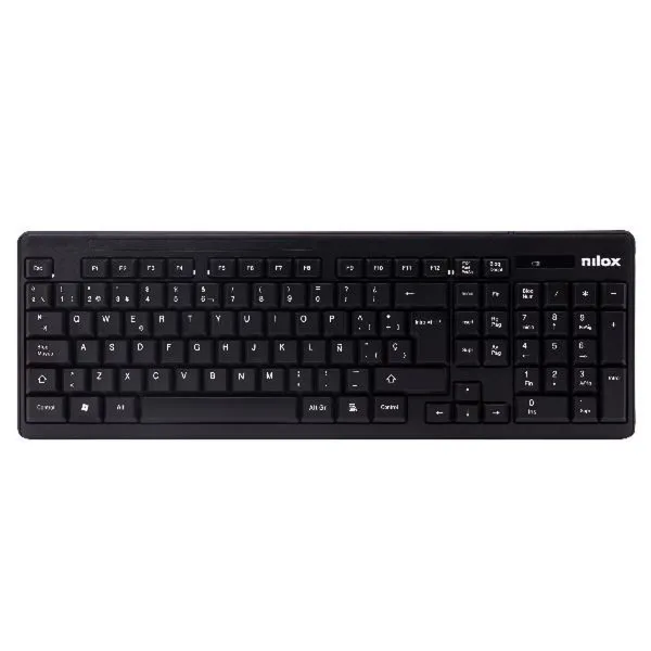 Klaviatūra ir belaidė pelė Nilox NXKMWE0001 Juoda Ispaniška Qwerty QWERTY