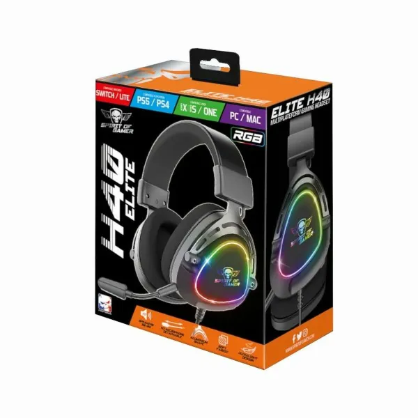 Žaidimų ausinės su mikrofonu Spirit of Gamer Elite H-40