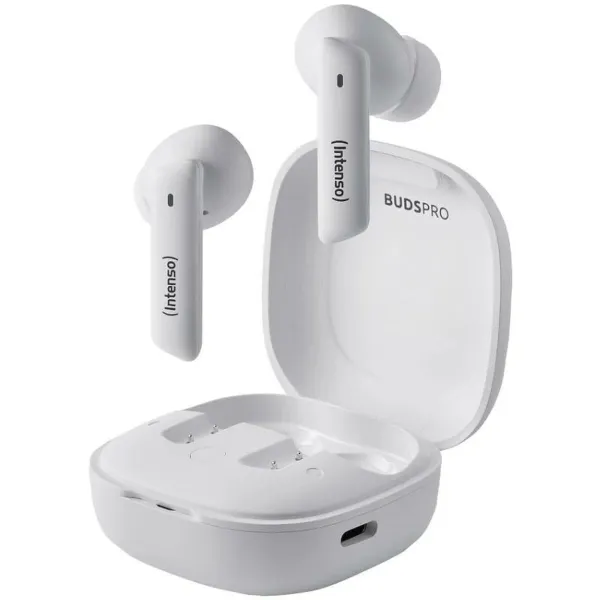 Ausinės su mikrofonu INTENSO Buds Pro Auriculares TWS H-ANC+ENC Juoda