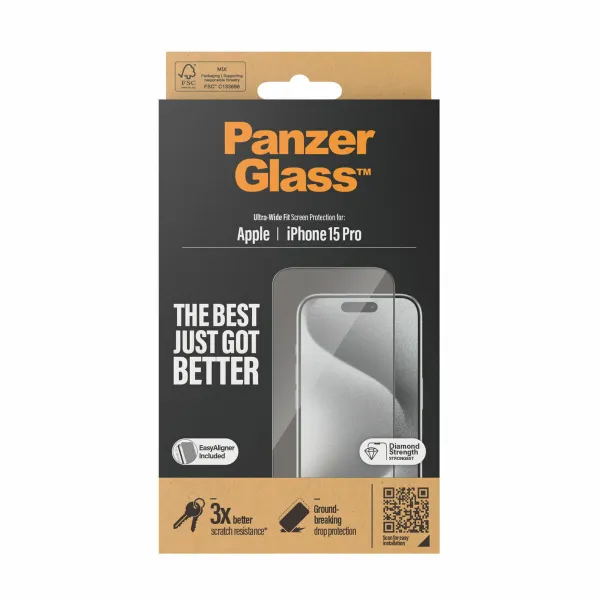 Mobiliojo telefono ekrano apsauga PanzerGlass iPhone 15 Pro Apple