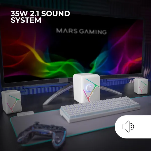PC Speakers Mars Gaming MSH21W White 4 W