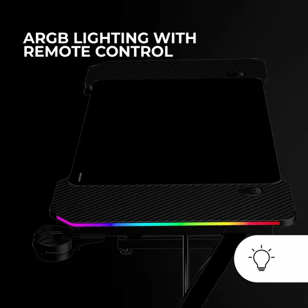 Desk Gaming Mars Gaming ESCRITORIO ERGO RGB Black 120 x 60 cm