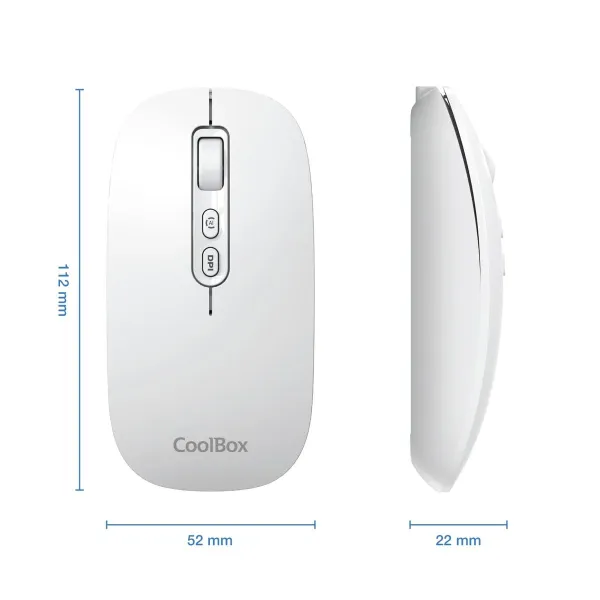 Bezvadu Pele CoolBox COO-MOU-W02-W Balts 1600 dpi