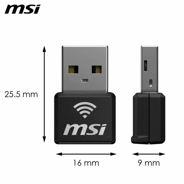 USB - Wi-fi adapteris MSI 302-8ZE30XE-000 Juoda
