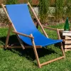 Складной садовый шезлонг с подлокотниками Springos DC006 OXFORD23 темно-синий