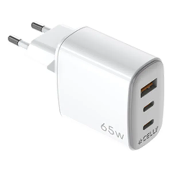 Sienas Lādētājs Celly UPTC1USB2USBC65 Balts