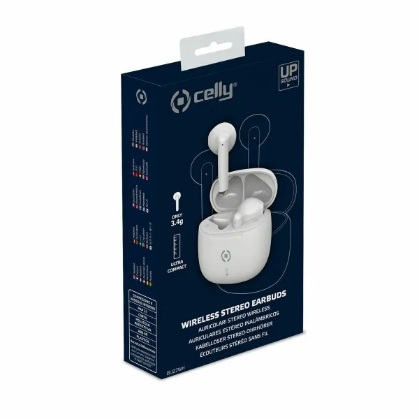 Bluetooth laisvų rankų įranga su mikrofonu Celly BUZ2 Balta