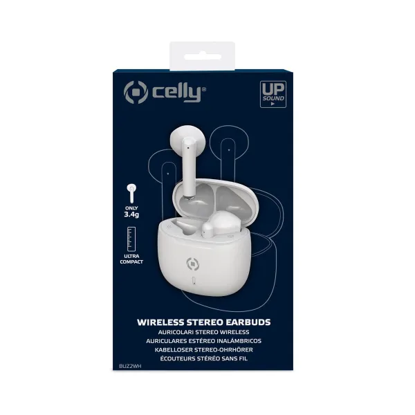 Bluetooth laisvų rankų įranga su mikrofonu Celly BUZ2 Balta