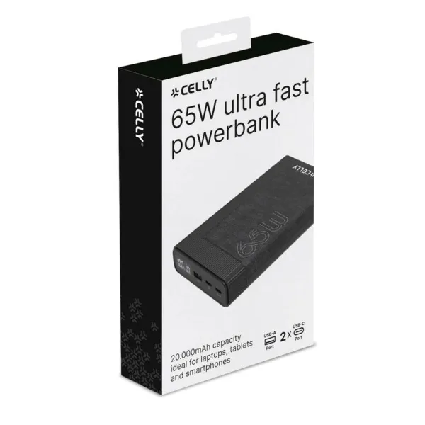 Powerbank Celly PD65W 65w EVO 20000 mAh Juoda