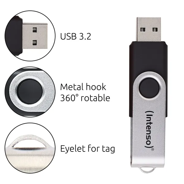 USB atmintukas INTENSO Office Line 64GB USB-A 3.2 64 GB Juoda