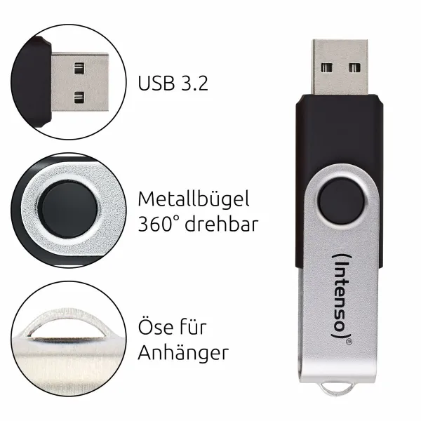 USB atmintukas INTENSO Office Line 32GB USB-A 3.2 32 GB Juoda