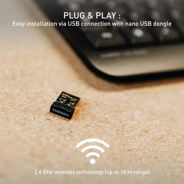 Bezvadu Klaviatūra Cherry JK-3000ES-2 Melns Spāņu Qwerty