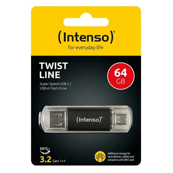 USB atmintukas INTENSO Twist Line 256 GB Antracito (2 vnt.)