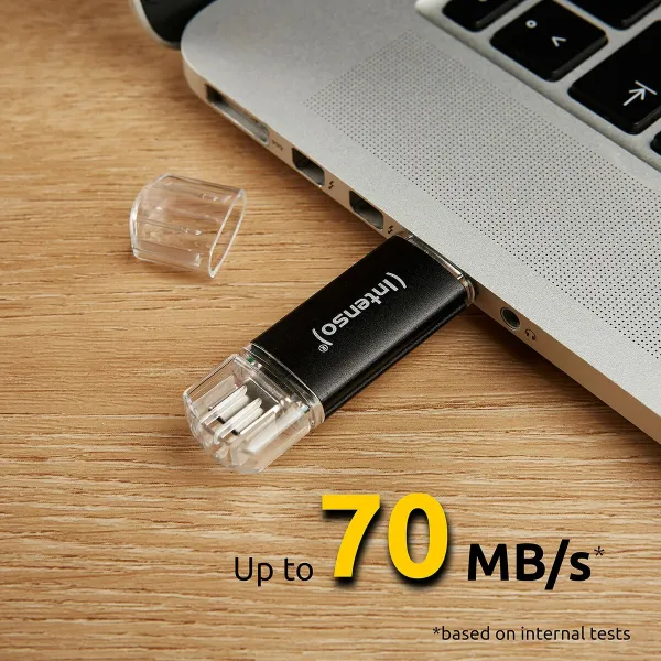 USB atmintukas INTENSO Twist Line 256 GB Antracito (2 vnt.)