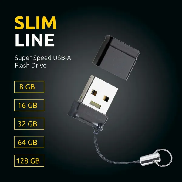 USB Zibatmiņa INTENSO Slim Line 64 GB Melns