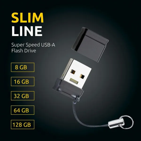 USB Zibatmiņa INTENSO Slim Line 128 GB Melns