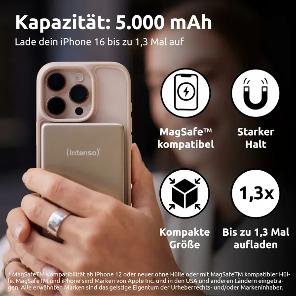 Powerbank INTENSO MW5000 MagSafe 5000 mAh Šampanas