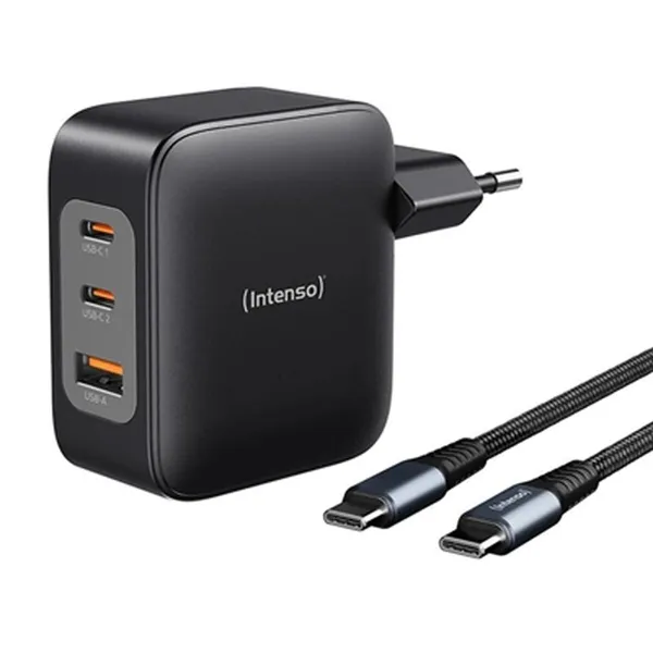 Sienas Lādētājs INTENSO GaN W100ACC Melns 100 W