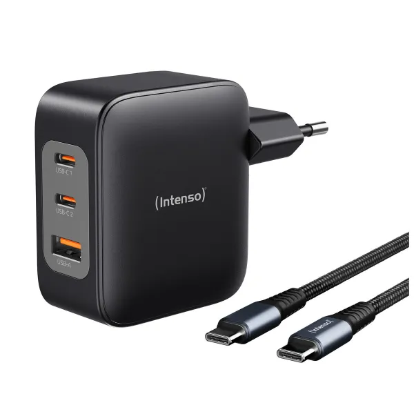 Sienas Lādētājs INTENSO GaN W100ACC Melns 100 W