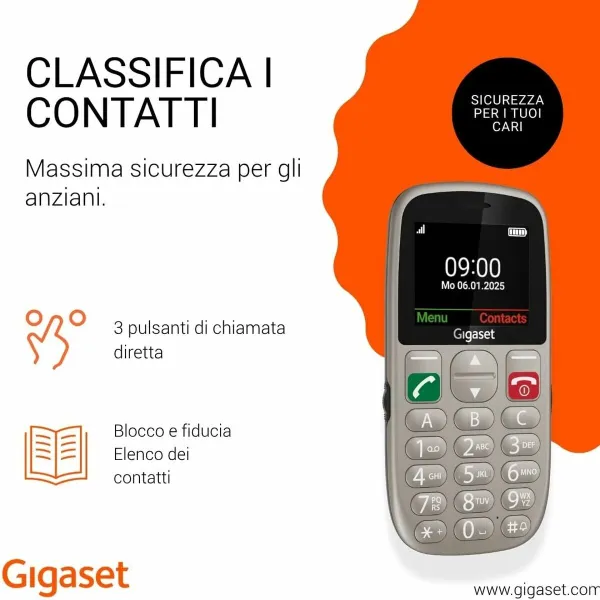 Mobilusis telefonas vyresnio amžiaus žmonėms Gigaset S30853-H1230-R102 Pilka 32 GB RAM