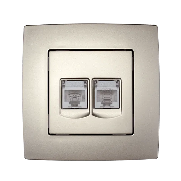 CITY TELEFONI PISTIKUPESA + ARVUTI PISTIKUPESA, ŠAMPANJA METALLIKAS