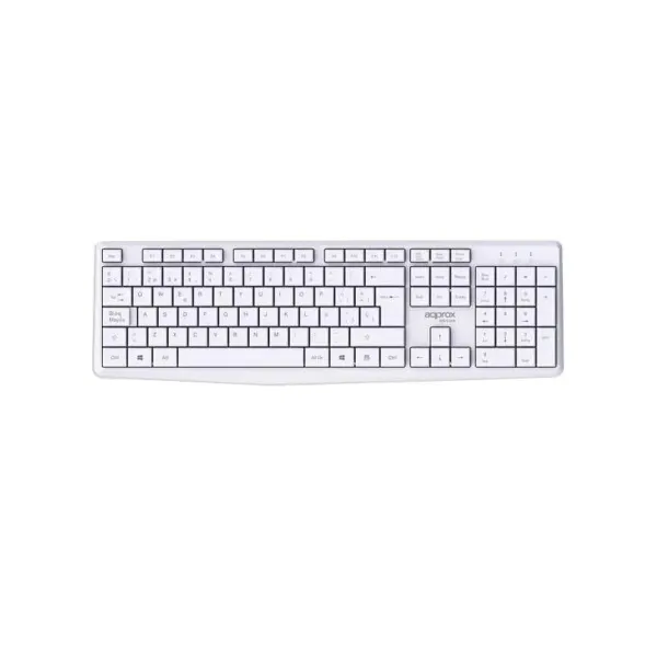 Klaviatūra ir pelė approx! X420W 1000DPI Balta Ispanų Ispaniška Qwerty