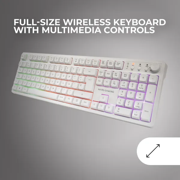Gaming-paketti Mars Gaming MCPWXWES Valkoinen Espanjalainen Qwerty (3 osaa)