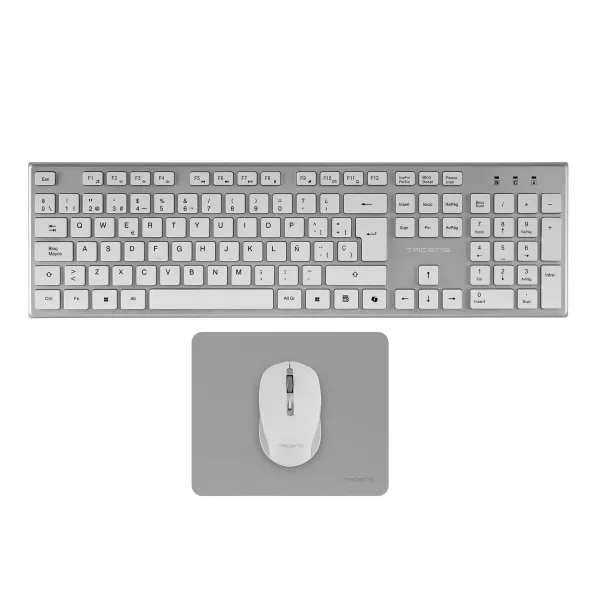 Klaviatūra ir pelė Tacens 6ZENITHWES Balta Ispaniška Qwerty (3 vnt.)